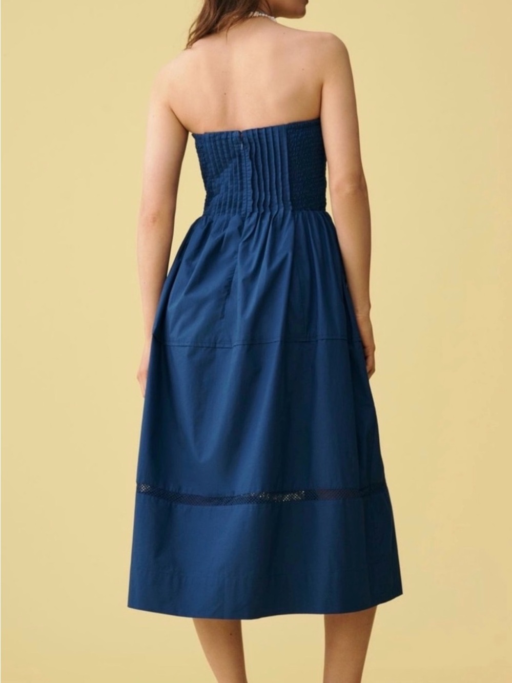 NWT Anthropologie cotton strapless midi dress size M - Picture 3 of 8